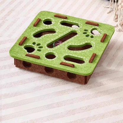 Cat Puzzle Toy. Felt Puzzle Box With Ball. Indoor Sports Entertainment. Hunting Cat Toys