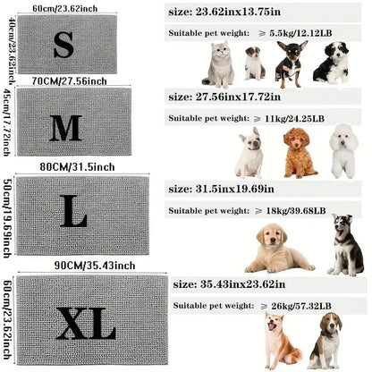 Dog Doormats for Muddy Paws. Absorbent, Non-slip, Washable Mat Anti-slip, Quick-drying Microfiber Mud Mat Pet Accessories