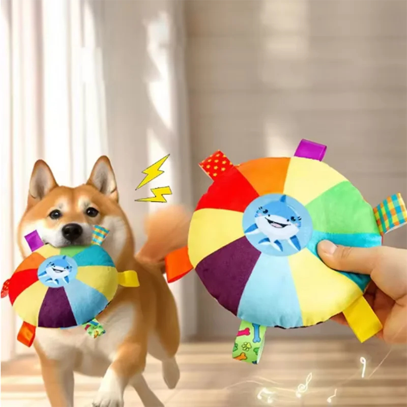 Dog sounding plush toy bell. Cartoon toy. Puppy/small dog Teddy. Teeth grinding toy. Wear-resistant bite-resistant pet toy