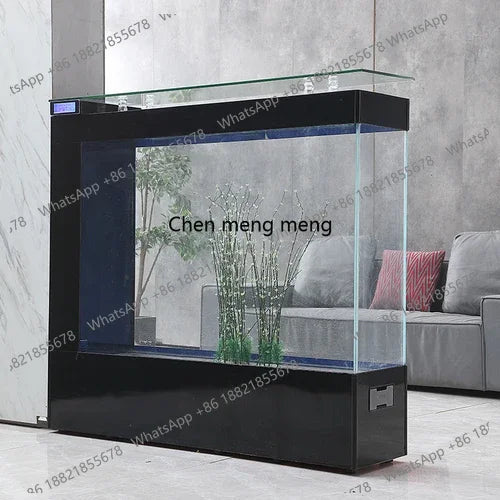 CC 45 Super White Glass Light. Luxury Fish Tank. Living Room. Large Rectangular