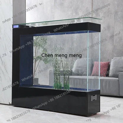 CC 45 Super White Glass Light. Luxury Fish Tank. Living Room. Large Rectangular
