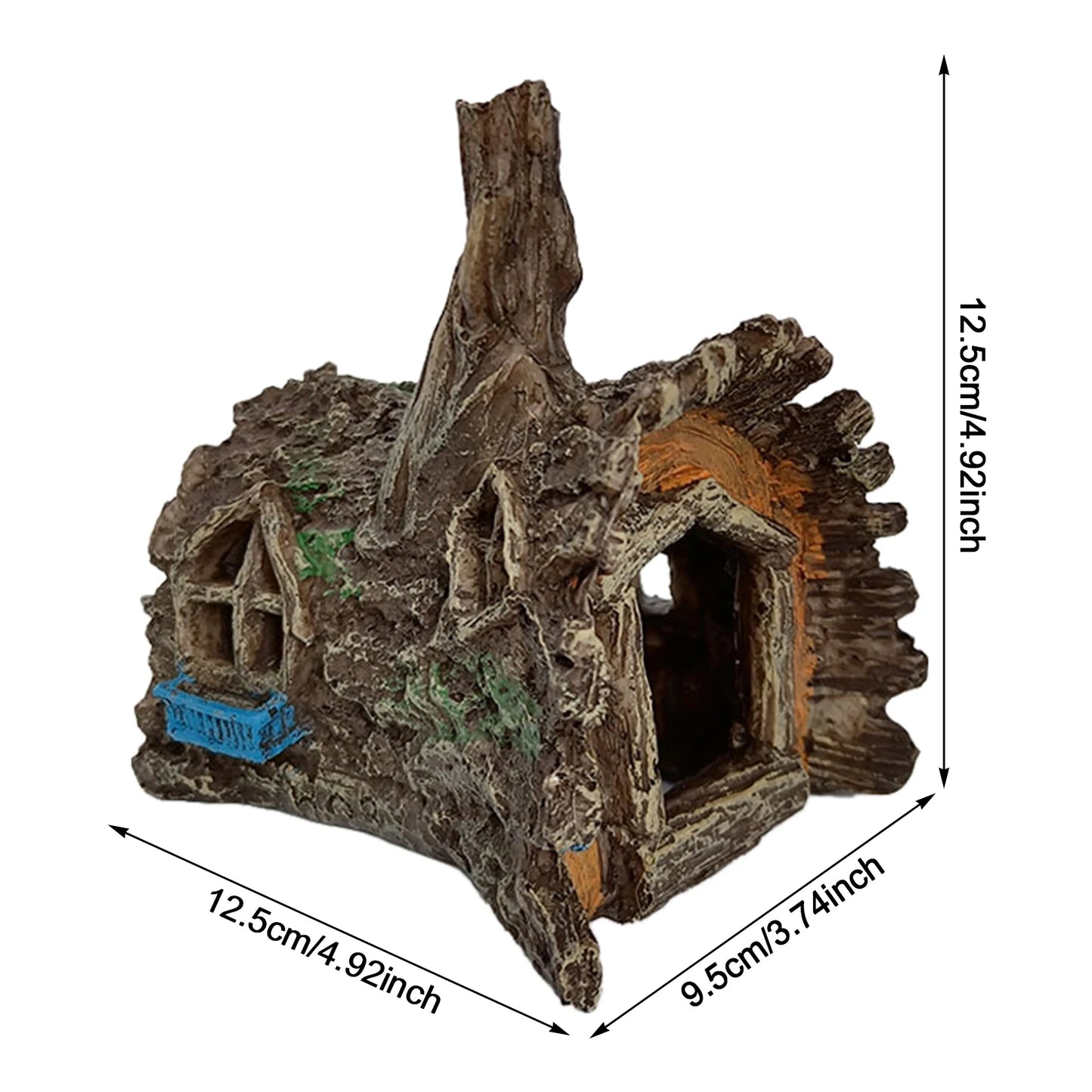 Aquarium Hollow Log Decor Multifunction Resin Fish Hiding Cave. Non-toxic for Fish Tank