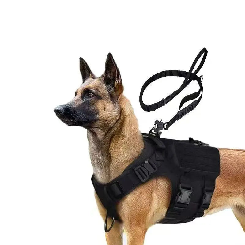 Large Dog Collar Dog Harness And Leash Set. Pet Vest Tactical. Large, Medium and Small Dogs Harnesses.