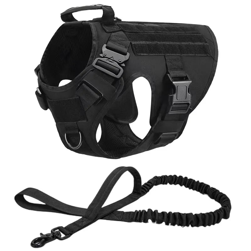 Large Dog Collar Dog Harness And Leash Set. Pet Vest Tactical. Large, Medium and Small Dogs Harnesses.