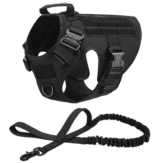 Large Dog Collar Dog Harness And Leash Set. Pet Vest Tactical. Large, Medium and Small Dogs Harnesses.