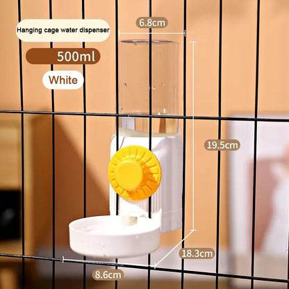 new Hanging Automatic Pet Food Feeder/Water Dispenser, Gravity Cat Auto Feeder Waterer Set With Container Bowl For Cage