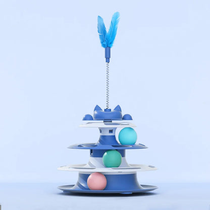 Cat Toys, Self-Entertainment. Relieves Boredom. Cat Turntable with Funny Cat Stick and Balls