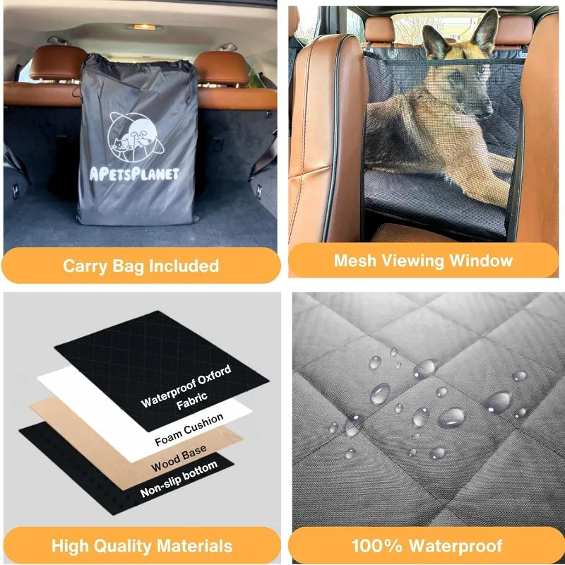 Dog Car Seat Cover. Waterproof Pet Car Seat Cover for Back Row Seat. Dog Pad Hammock. Vehicle Rear Cover Cushion for Dogs Safety. Pad Nonslip