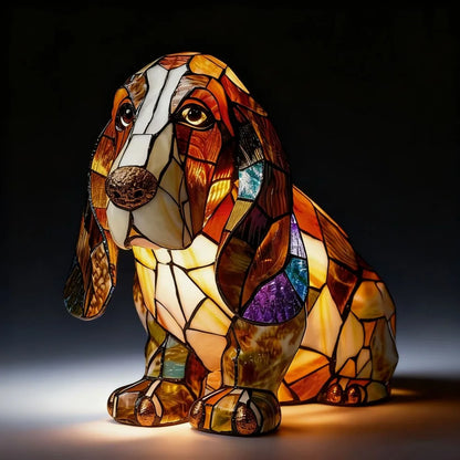 LED Night Light Glowing Dog. Series Artistic Animal Statue. French Bulldog, Labrador Retriever, Golden Retriever. Resin Ornaments