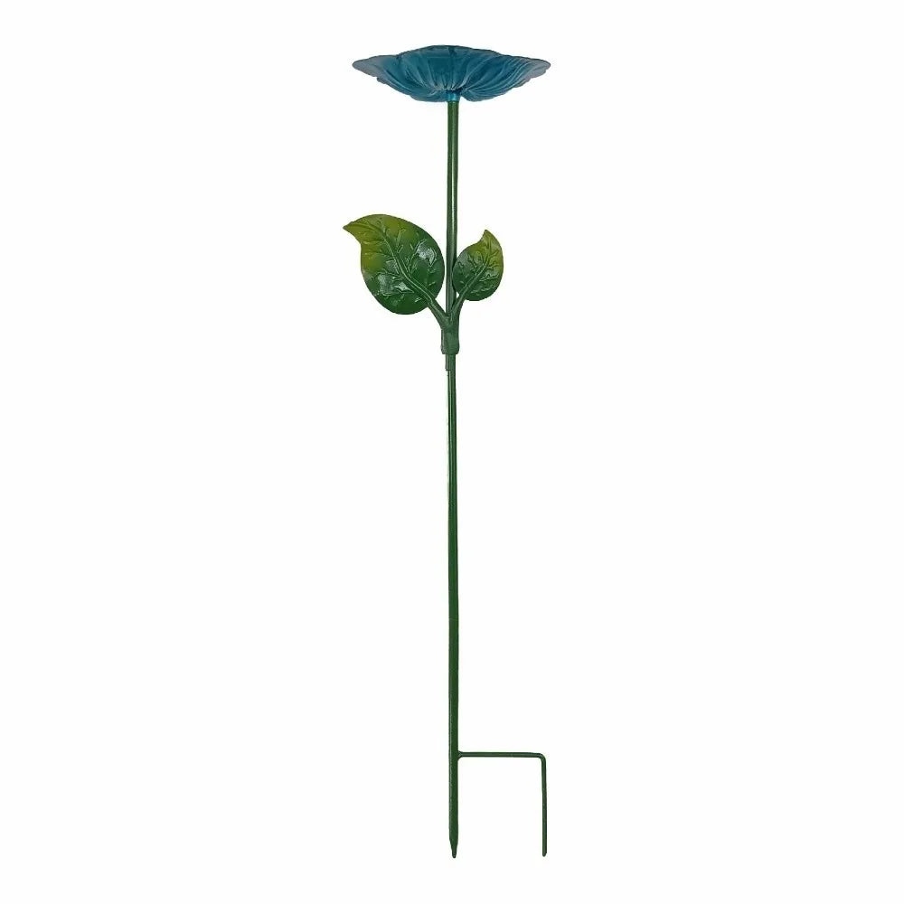 Bird Food/Water Bowl. Iron Flower Shaped Bird Bath. Large Capacity, Durable Bird Feeding Dish. Convenient Bird Bathtub for Yard/Courtyard