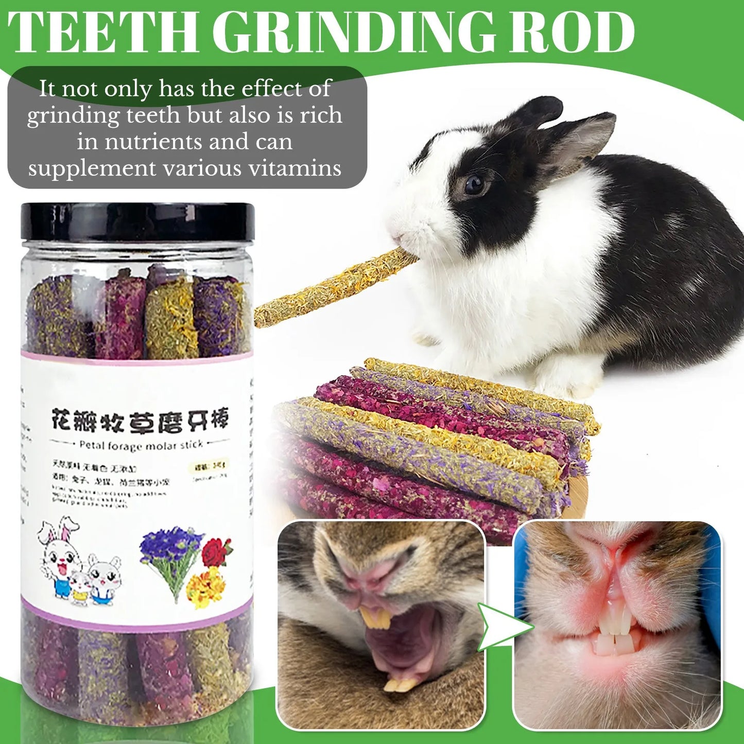 Rabbit Snacks Petal Grass Snacks And Grinding Teeth Sticks. Rabbit & Hamster Toys/Snacks