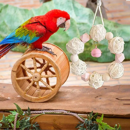 Parakeet Toys. Parrot Cage Bite Toys For Cockatoos, African Grey, Macaws, Love Birds. Fun And Durable.