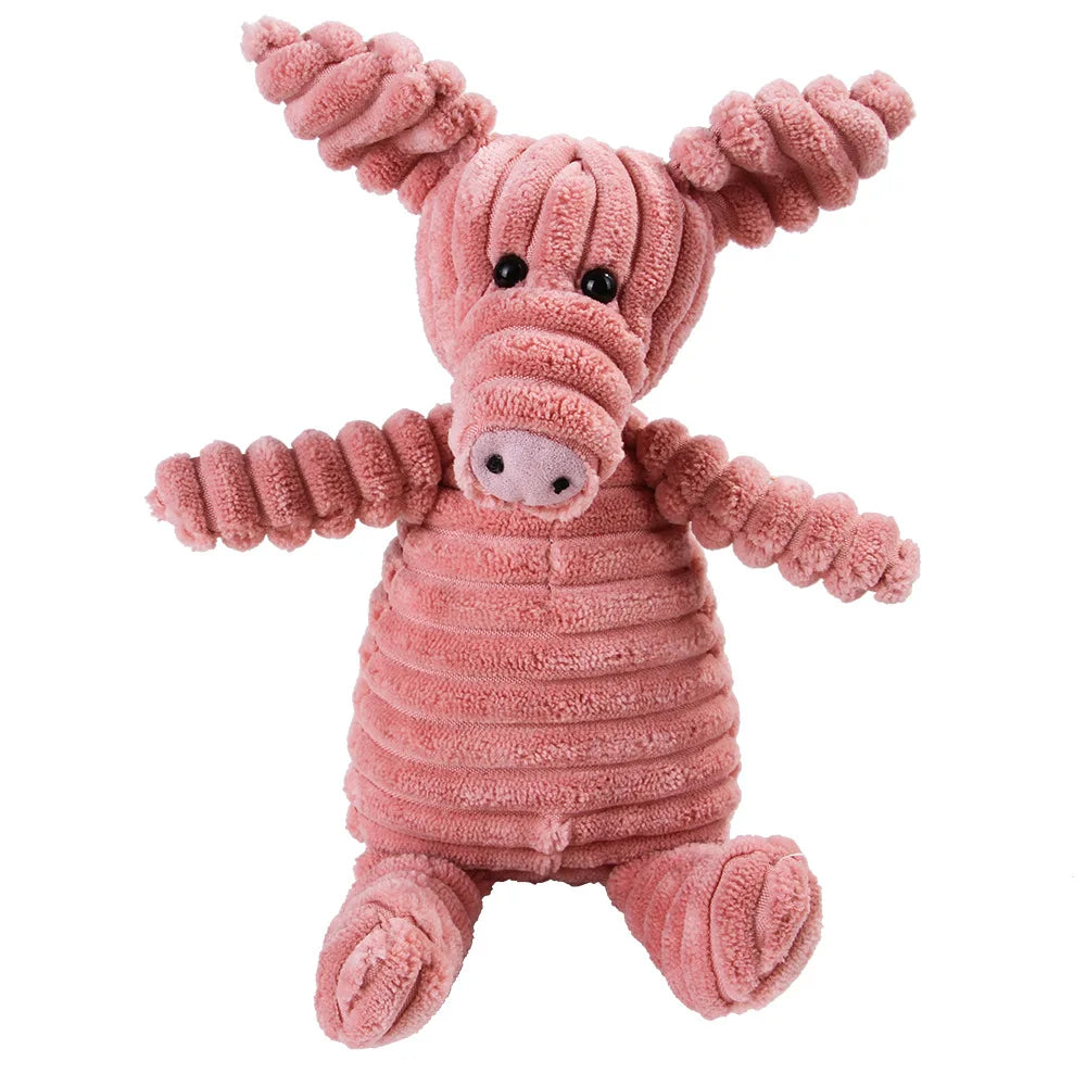 Pet Dog Molar Toy Vent. Training. Corduroy Monkey, Pig, Voice Plush Toy, Dog Tooth Cleaning. Toys for Large Dogs