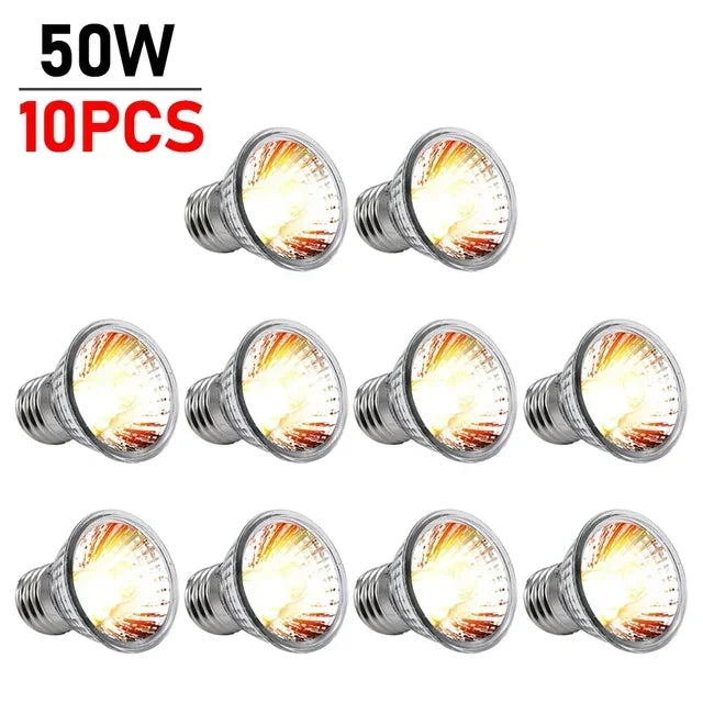 1-10PCS 25/50/75W UVA+UVB Reptile Lamp Bulb. Turtle Basking UV Light Bulbs. Heating Light ,Full Spectrum Sunlamp for Amphibians