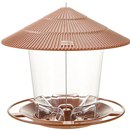 【Spot goods】Bird Feeder Outdoor Hanging for Wild Bird Seed, Brown