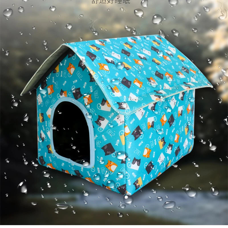 Water-resistant, Foldable and Detachable Pet House. Ideal for Cats/Dogs in Outdoor Environments.