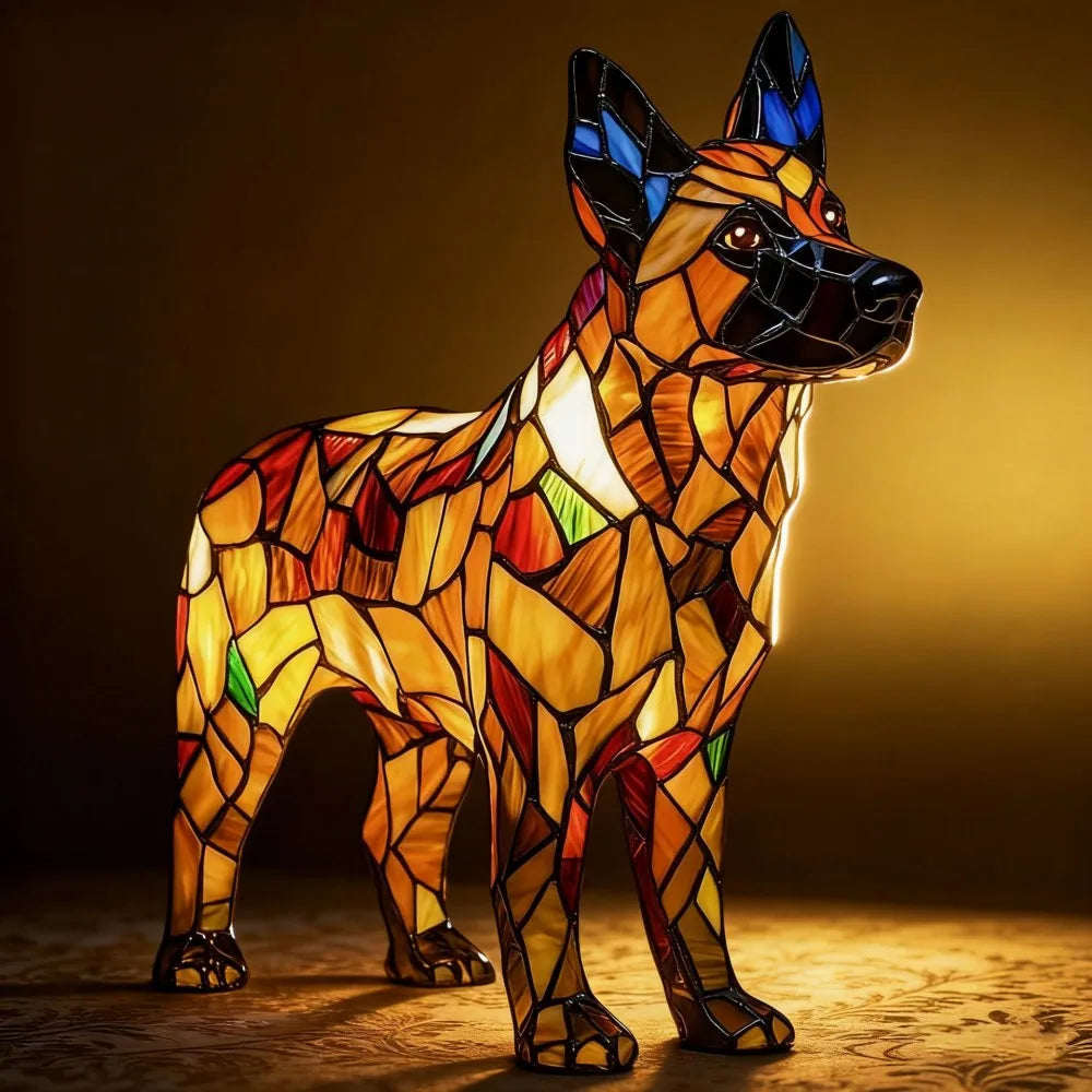 LED Night Light Glowing Dog. Series Artistic Animal Statue. French Bulldog, Labrador Retriever, Golden Retriever. Resin Ornaments