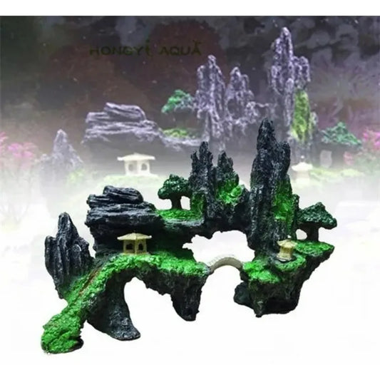 1 piece resin, large/small size, rockery stone fish tank landscaping. Aquarium hiding cave.