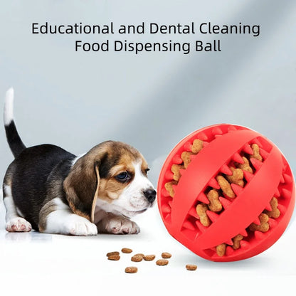 Pet Food and Treat Feeder. Dog Ball, Nontoxic, Bite Resistant Interactive Chew Toy. Teeth Cleaning Ball.