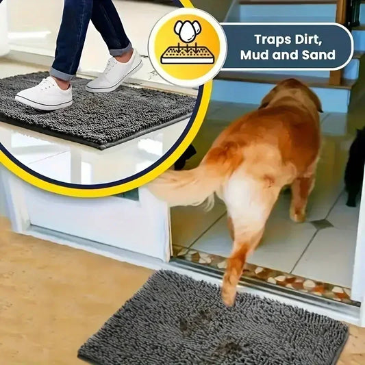 Dog Doormats for Muddy Paws. Absorbent, Non-slip, Washable Mat Anti-slip, Quick-drying Microfiber Mud Mat Pet Accessories