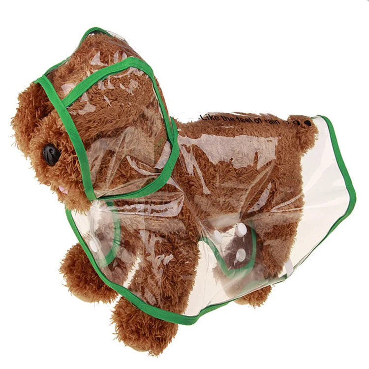 Dog Raincoat. Waterproof, New Transparent Plastic Fashion Poncho, Personalized Color Edge.