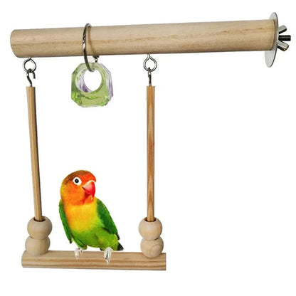 8PC Set. Combination Parrot Bird Toys. Wood Articles Bite Pet Bird Toys. For Parrot Training, Bird Toy Swing, Ball and Bell.
