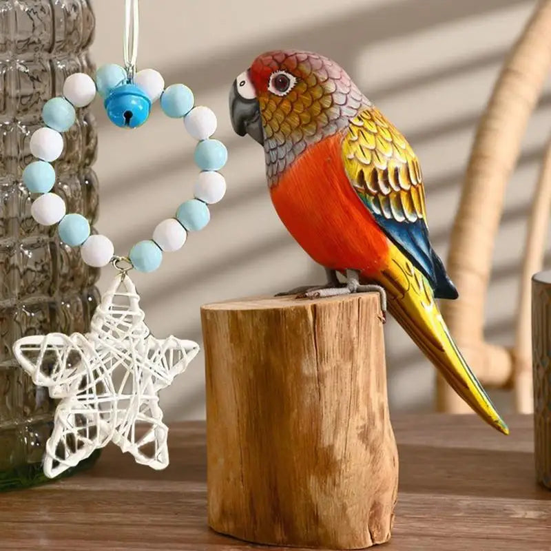 Parakeet Toys. Parrot Cage Bite Toys For Cockatoos, African Grey, Macaws, Love Birds. Fun And Durable.