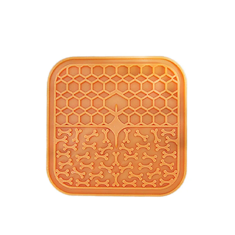 Silicone Pet Licking Mat. Cat Anti-choking With Slow Food Bowl. Puppy Bath Distracted Licking Plate.