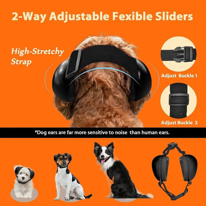 Dog Ear Muffs. Noise Protection, Hearing Protection. Muffles Thunder, Vacuum, Fireworks, Comfortable Pet Earmuffs
