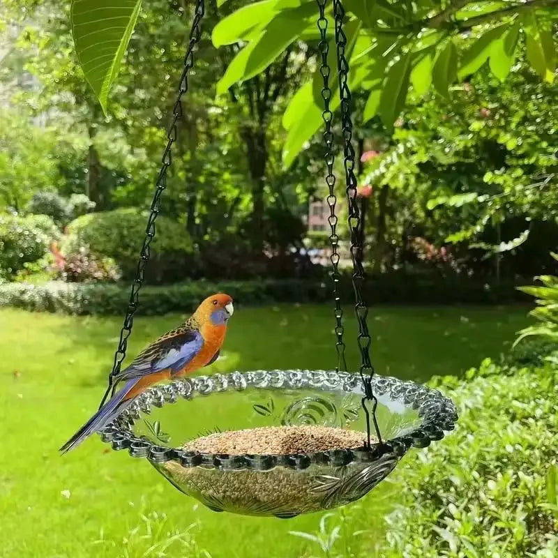 New Bird Flower Shaped Hanging Bird Feeder/Birdbath For Garden, Yard, Farm.