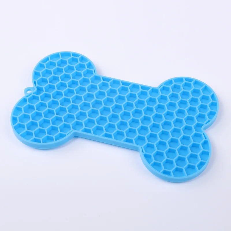 Silicone Pet Licking Mat. Cat Anti-choking With Slow Food Bowl. Puppy Bath Distracted Licking Plate.