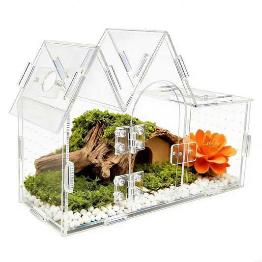 Reptiles Acrylic Terrarium House Enclosure. Tanks Box, Easy Movement & Cleaning and Full Pet Easy Monitoring