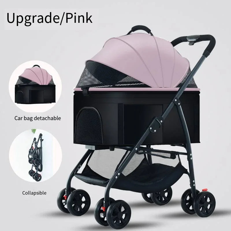 Pet Strollers, 3in1 Lightweight, Foldable, Specifically Designed for Walking Dogs. Medium-sized Small Dogs and Cats