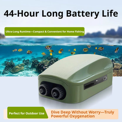 Aquarium Oxygen Air Pump Compressor Charging Silent USB with Battery Portable Oxygenator 2000mA Outdoor