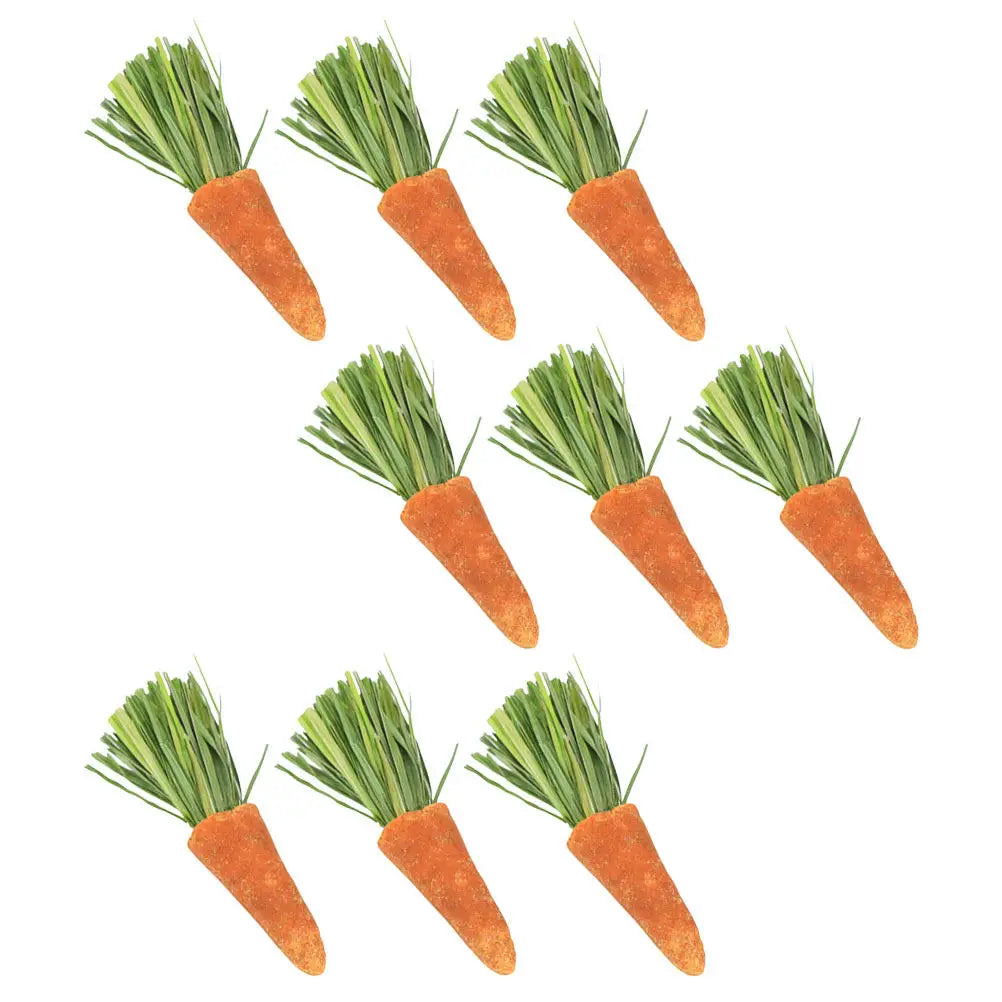 18Pcs Natural Carrot Shaped Chewing Sticks for Small Pets Dental Care. Fun Treats for Hamster, Rabbit Molar Grinding
