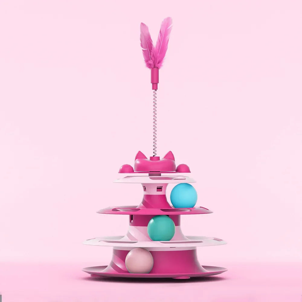 Cat Toys, Self-Entertainment. Relieves Boredom. Cat Turntable with Funny Cat Stick and Balls