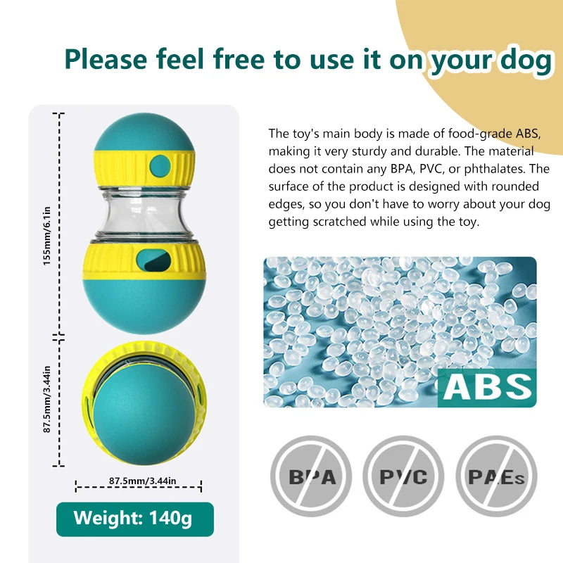 Lenovo Pet Supplies. Slow-Feed Rolling Food-Dispensing Ball for Dog. Training Plastic Pet Toys Promoting Fun and Healthy Eating