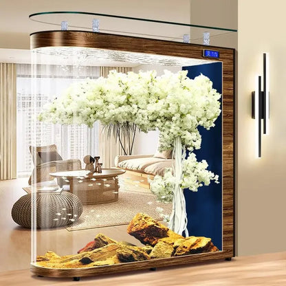A139 Fish tank living room, floor partition glass aquarium. Household medium and large screen self-circulation free water change