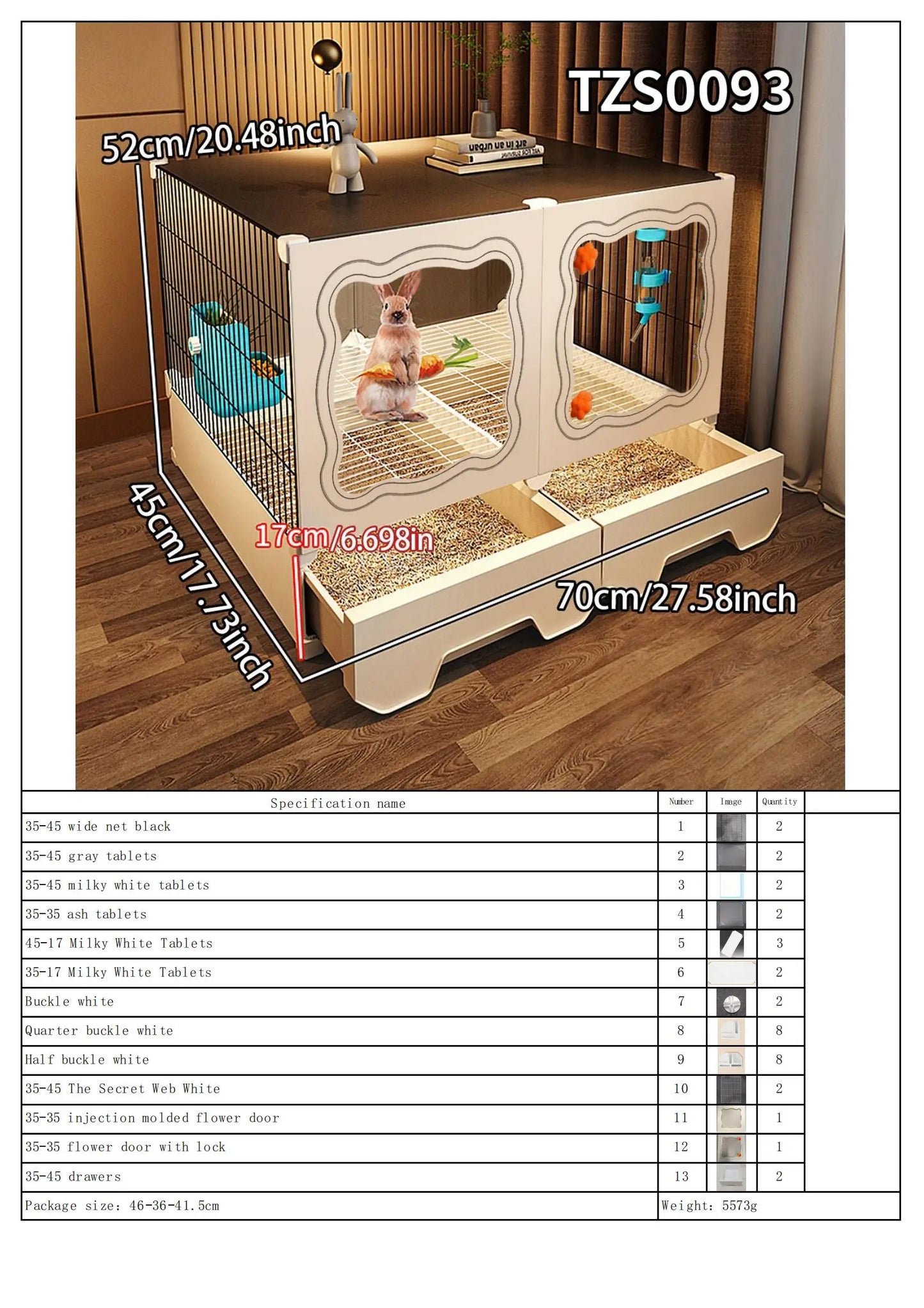 Rabbit Cage. Indoor Home Use with Toilet. Rabbit Villa, Small Dog, Kitten &  Guinea Pig Cage.