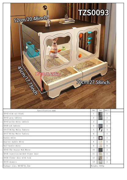 Rabbit Cage. Indoor Home Use with Toilet. Rabbit Villa, Small Dog, Kitten &  Guinea Pig Cage.