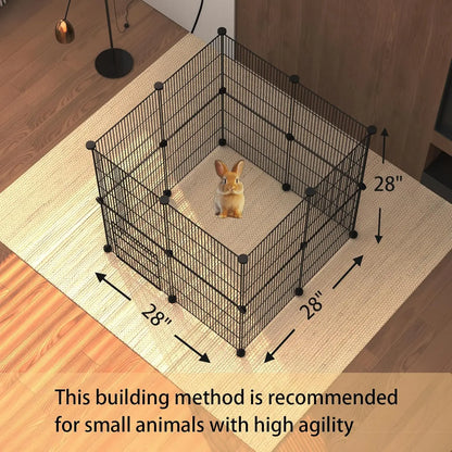 DIY Small Animal Cage with Door, 16 Panel Pet Playpen for Bunny or Hedgehog. Waterproof, Indoor/Outdoor