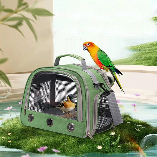 Pet Bird Carrier Bag. Outdoor, Portable, One Shoulder, Breathable Birdcage. Perch Platform, Parrot Cage Bird Supplies For Parakeet
