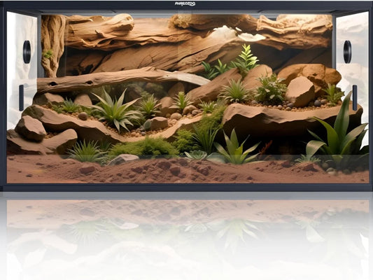 120 Gallon Mesh Top Enclosures with Sliding Door Top Screen Ventilation 48x24x24In Suitable for Ball Python & Gecko Lizard
