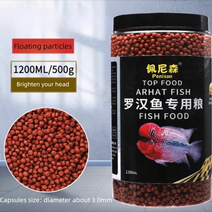 Arhat Fish Food. Adequate Amount Of Astaxanthin To Enhance Brightness. Nutritious
