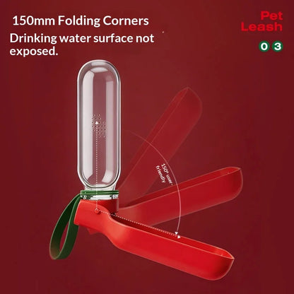 Portuguese football team pet dog and cat drinking bowl. Outdoor travel, leak-proof puppy water fountain