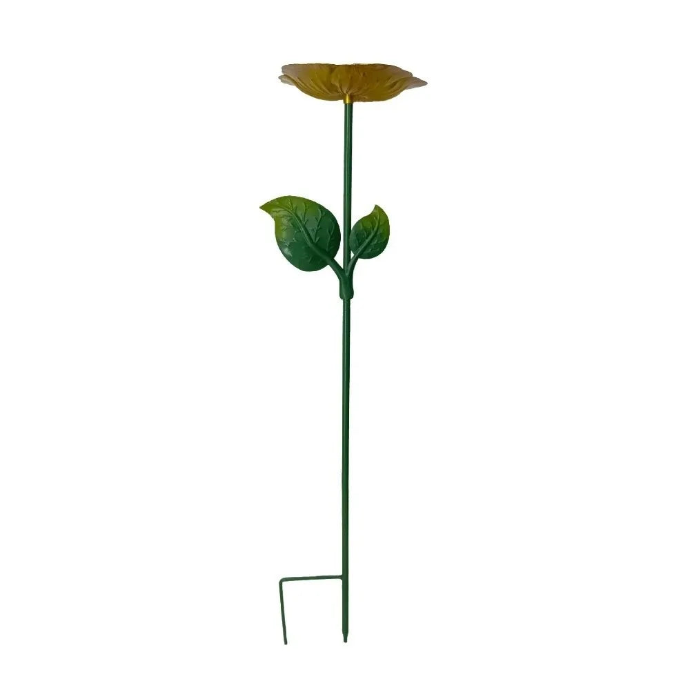 Bird Food/Water Bowl. Iron Flower Shaped Bird Bath. Large Capacity, Durable Bird Feeding Dish. Convenient Bird Bathtub for Yard/Courtyard
