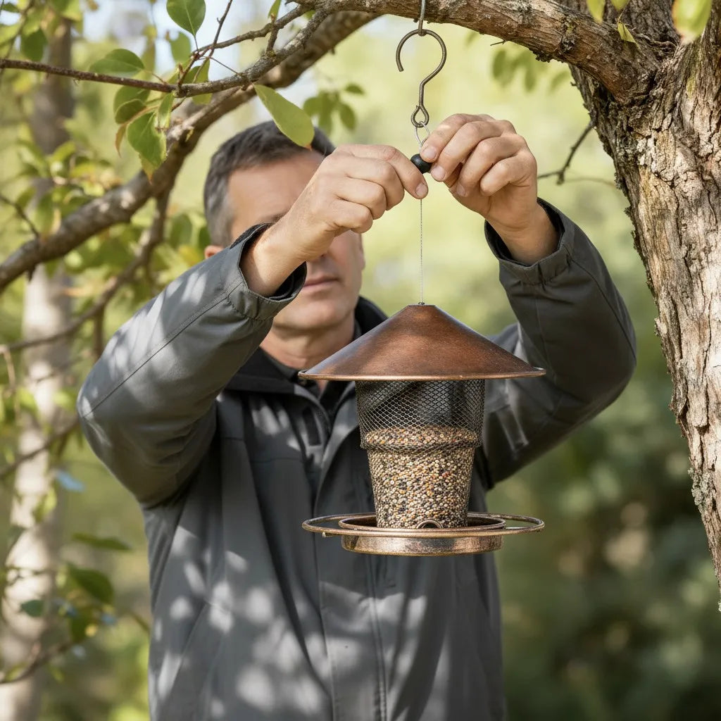 Bird Feeder. Large Capacity, Squirrel Proof. Heavy Duty Metal Bird Feeders for Outside