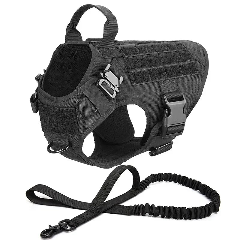 Large Dog Collar Dog Harness And Leash Set. Pet Vest Tactical. Large, Medium and Small Dogs Harnesses.