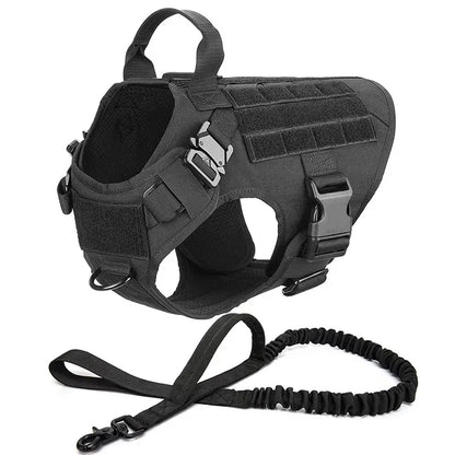 Large Dog Collar Dog Harness And Leash Set. Pet Vest Tactical. Large, Medium and Small Dogs Harnesses.