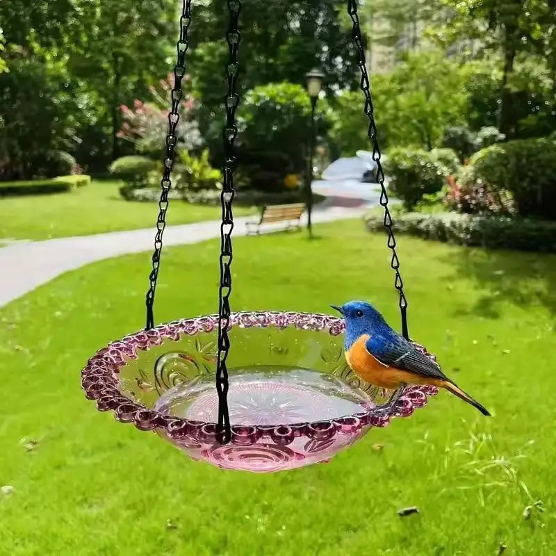 New Bird Flower Shaped Hanging Bird Feeder/Birdbath For Garden, Yard, Farm.